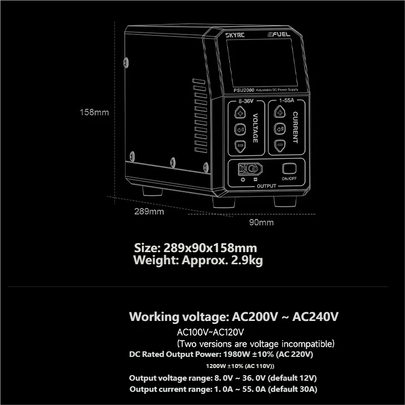 SKYRC PSU2000 1980W Adjustable - огляд і ціна Drone With Rc