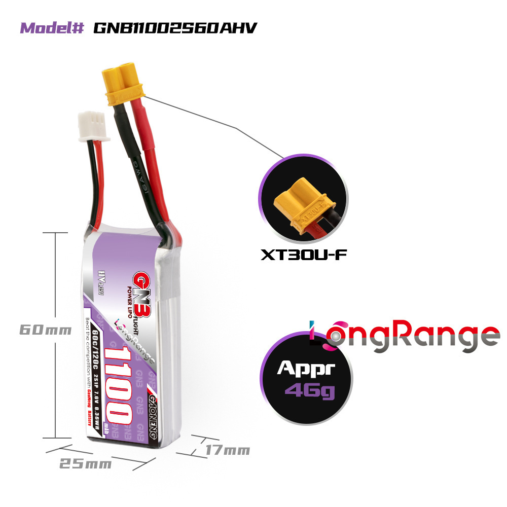 GNB 1100mAh 2S 3S 4S 6S 60C/12 - огляд і ціна Drone Rc Aircraft