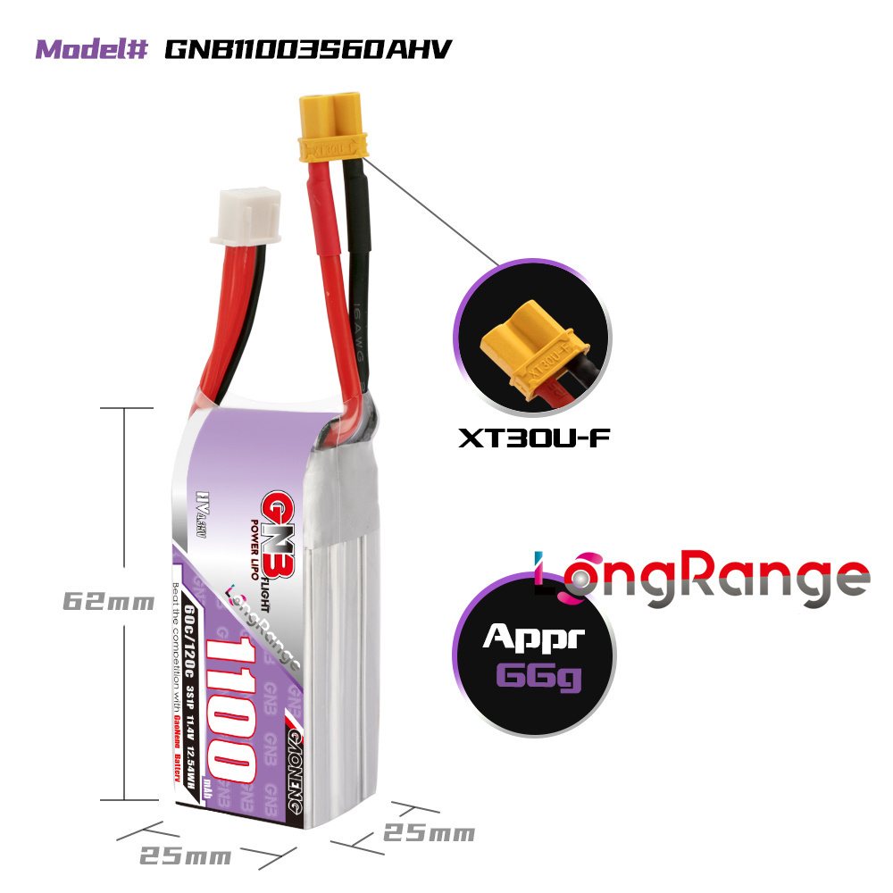 GNB 1100mAh 2S 3S 4S 6S 60C/12 - огляд і ціна Drone Rc Aircraft