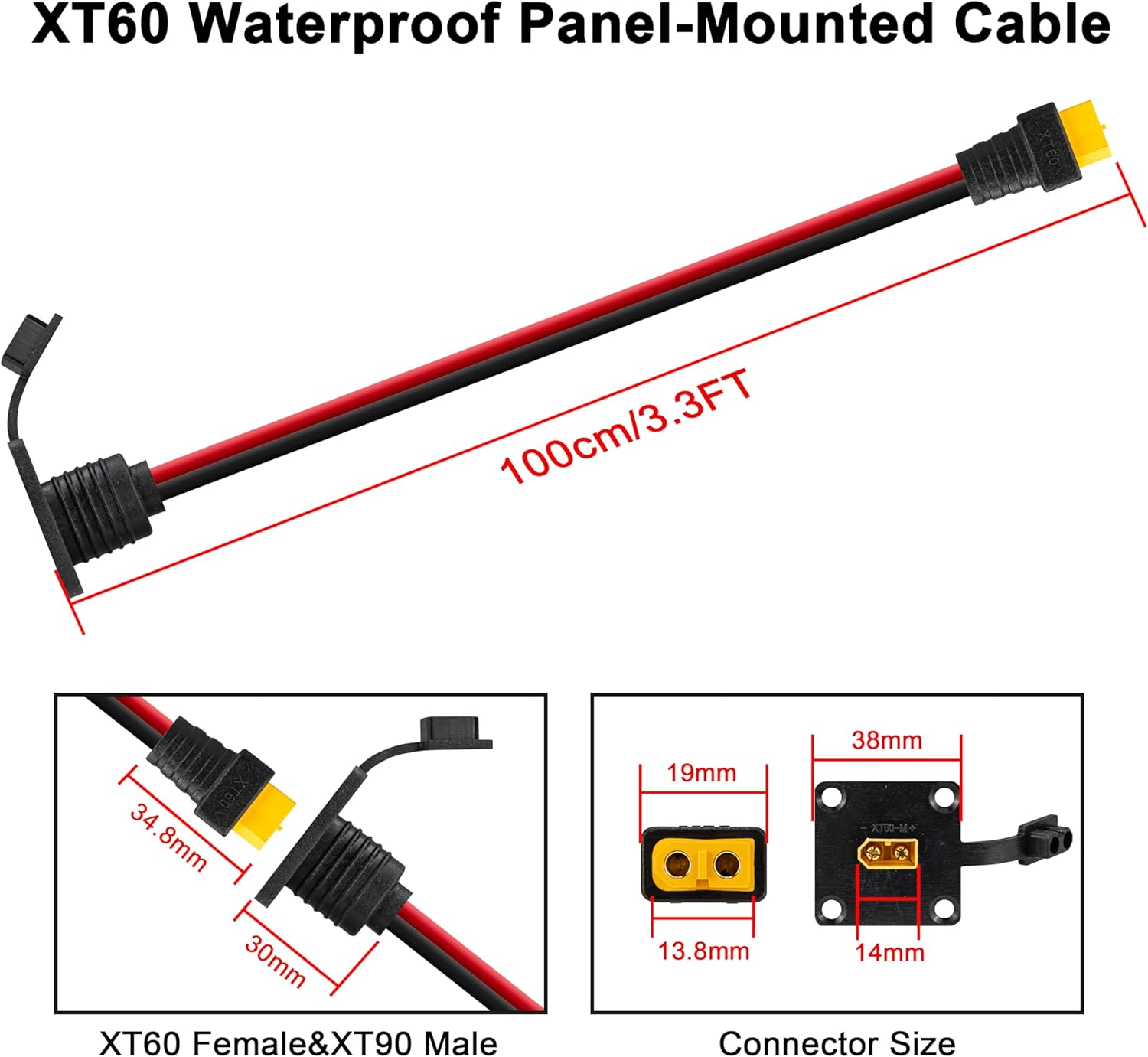 JMUYTOP 3FT 12AWG XT60 Panel M - огляд і ціна Drone Rc Holder